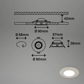 SET 3x corp de iluminat LED încastrat pentru baie Briloner 7598032 LED/4,9W/230V IP44 crom