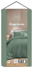 Cearceaf verde 140x190 cm Linella – douceur d'intérieur