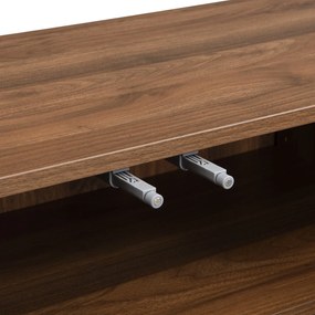 Comodă cu uși ondulate, spațiu de depozitare pentru living, hol &amp; sufragerie, 120x35x80 cm, Maro