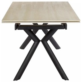 Masa extensibila Norton travertin bej/negru L160-240xl90 cm