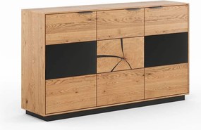 Comodă stejar masiv Tress IV, 154 × 39 × 84 cm