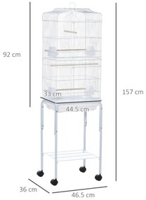 Colivie pentru pasari PawHut, 46.5x36x157cm, alb | Aosom Romania