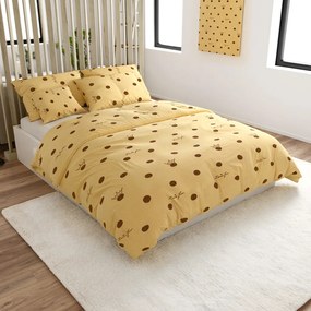Lenjerie de pat creponata LOVE FOR crem Dimensiune lenjerie de pat: 70 x 90 cm | 140 x 200 cm