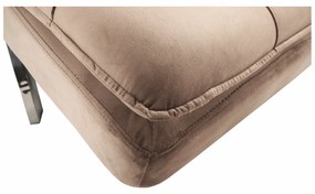 Fotoliu extensibil, gri maro TAUPE/crom, REMAN