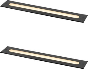 Set de 2 spoturi moderne de sol negre 50 cm incl. LED IP65 - Eline