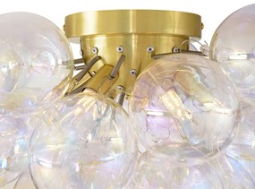 Plafonieră de design auriu cu sticlă curcubeu 6 lumini - Uvas