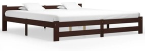 322018 vidaXL Cadru de pat, maro închis, 200x200 cm, lemn masiv de pin