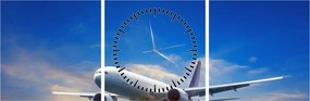 Tablou cu avion (cu ceas) (90x30 cm)