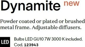 Plafoniera DYNAMITE PL4 LINEAR SQUARE BIANCO