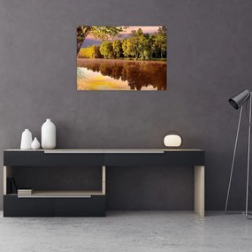 Tablou pe sticlă - După râu (70x50 cm)