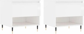 vidaXL Mese de cafea 2 buc. alb extralucios 50x46x50 cm lemn compozit