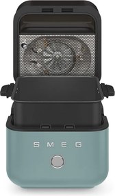 Friteuza cu aer cald Smeg Collezione AFC01EGMAU, 1450 W, 7,3 l, 40-200°C, 7 programe, Mod dublu, Comandă tactila, Timer, LED, Verde