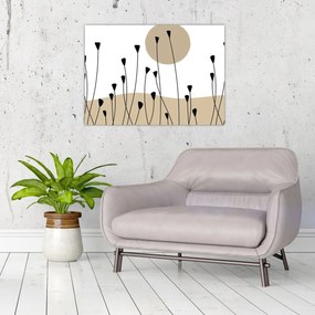 Tablou pe sticlă - Pajiște grafică N⁰2 (70x50 cm)