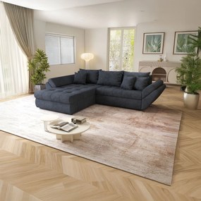 Colțar extensibil dumonde cu ladă de depozitare si sezut confortabil din spuma high-density, Loana Enjoy Antracit 270x185 cm