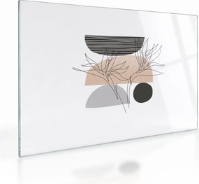 Tablou pe sticlă - Linie de artă flori N⁰2 (70x50 cm)