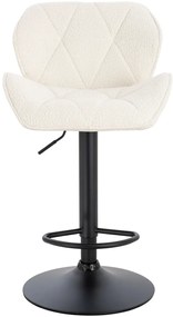HR111W Scaun Crem Boucle cu Bază Neagră