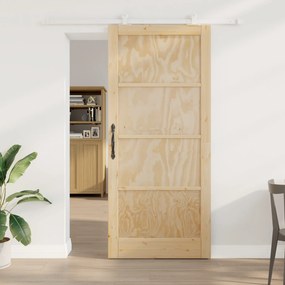 vidaXL Set de Uși Glisante Manual Natural și alb 93 x 211 cm