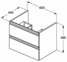 Dulap suspendat pentru lavoar Ideal Standard Tesi mdf albastru 60 cm