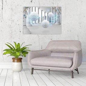 Tablou pe sticlă abstract în stil antic (70x50 cm)