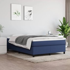 3120860 vidaXL Cadru de pat, albastru, 140x190 cm, material textil