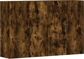 vidaXL Dulapuri de perete, 2 buc., stejar afumat, lemn prelucrat