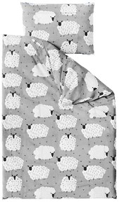 Lenjerie de pat din bumbac cenusie OAIE Dimensiune lenjerie de pat: 70 x 90 cm | 140 x 200 cm