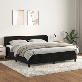 3127447 vidaXL Pat box spring cu saltea, negru, 180x200 cm, catifea