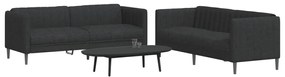 vidaXL Set de canapele, 2 piese, negru, material textil