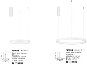 Lustra LED suspendata design modern circular PERRINE D-40cm alba