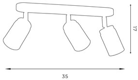 Spot RENO 3xGU10/60W/230V negru/crom