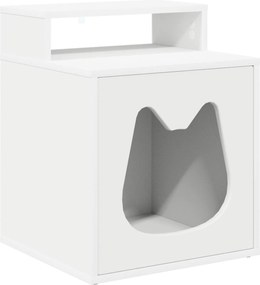 vidaXL Casa pentru pisici Alb 42,5 x 40 x 53,5 cm Lemn compozit