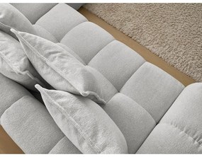 Colțar gri deschis extensibil/cu spațiu de depozitare cu tapițerie din chenille (cu colț pe partea dreaptă/în formă de ”L”) Everest – Bobochic Paris