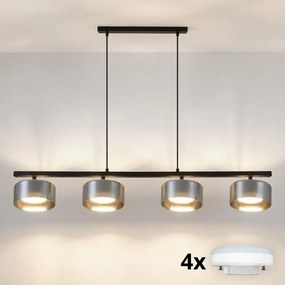 Brilagi - Lustra LED RGB reglabilă  AURA LUX 4xGX53/14W/230V Wi-Fi Tuya neagră/fumurie