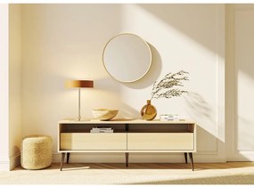 Comodă TV în culoare naturală cu aspect de lemn de stejar 150x54 cm Lake – TemaHome