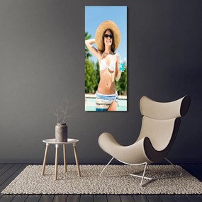 Tablou acrilic Femeia de la piscina