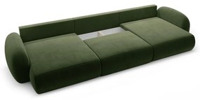 Colțar verde extensibil/cu spațiu de depozitare cu tapițerie din catifea (în formă de "U") Tonale – Cosmopolitan Design