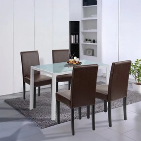 Set de masă Mira 4+1 alb-maro