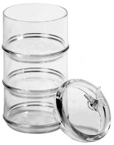 Container depozitare Kosova 430KSV1842, 3 nivele, 10x24 cm, Acrilic, Design practic, Transparent