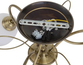 Plafonieră clasică bronz cu sticlă opală 3 lumini - Katarina