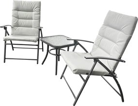 Set gradina MUSON, gri deschis/gri inchis, tesatura/sticla/metal, cu m