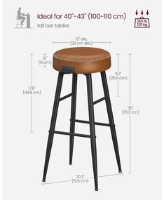 Scaun de bar LIOR, maro/negru