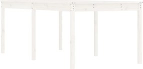 vidaXL Măsuță de grădină, alb, 203,5x100x76 cm, lemn masiv de pin
