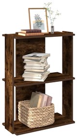 vidaXL Bibliotecă cu 3 etaje stejar afumat 60x30x80 cm lemn prelucrat