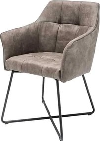 Set de 2 scaune elegante cu cotiere confortabile Loft, vintage taupe