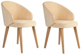 Set de scaune de sufragerie Bentley Beige și LightOak, 2 buc.