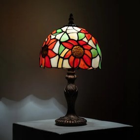 BRILAGI - Lampă de masă Tiffany cu abajur din vitralii SUNFLOWER 1xE27/60W/230V