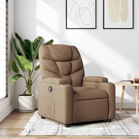 vidaXL Fotoliu rabatabil, maro, material textil