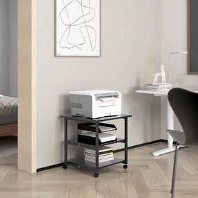 HOMCOM Suport Imprimantă cu Raft de Depozitare, 50x50x52.5 cm, Alb | Aosom Romania