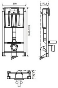 Set rezervor WC Wirquin Imageo, incastrat cu cadru si clapeta de actionare, alb - 50950060