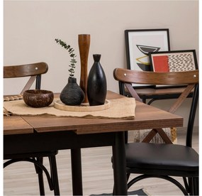 Set mobilier sufragerie Duvasa 9 (negru) (pentru 4 persoane). 1093809